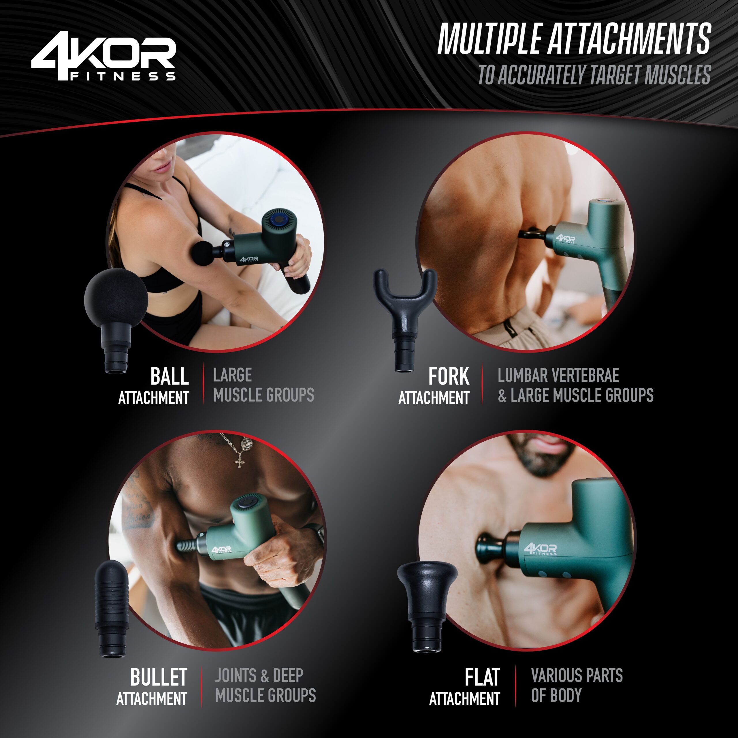 Full Percussion Massage Gun - Power Volt Pro Massager Tool | 4KOR Fitness Full Percussion Massage Gun - Power Volt Pro Massager Tool | 4KOR Fitness